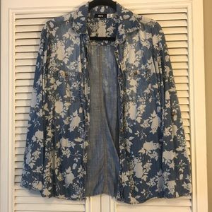 BDG Floral Chambray Button Up Shirt